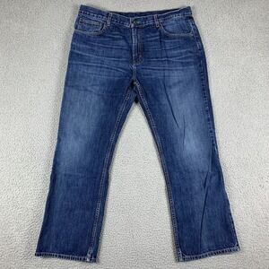 Tommy Hilfiger Jeans Mens 36x30 (Fits 36x29) Blue Dark Wash Boot Cut Y2K Preppy